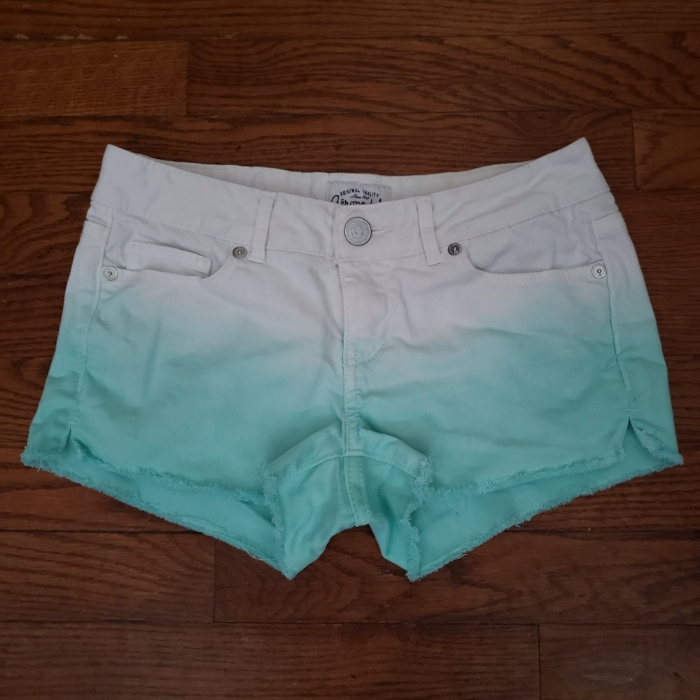White/Teal Ombre Aeropostale Shorts